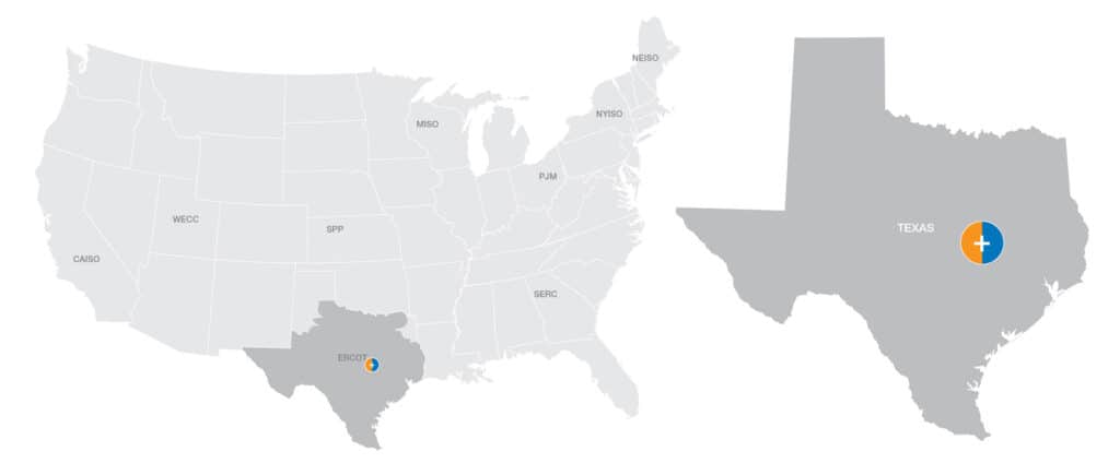 US and Texas map