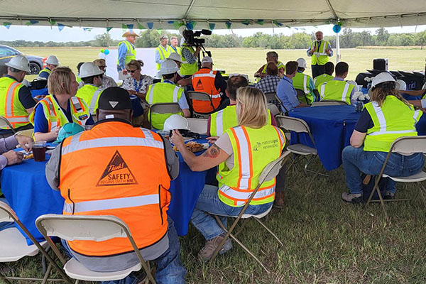 Workers in safety vests