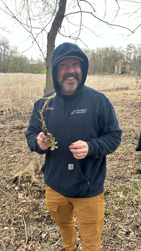 Person holding root