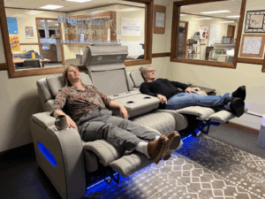 Teachers on massage couch